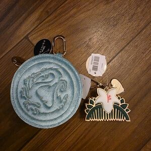Bath & Body Works Mulan Coin Purse + Comb Flower Pocketbac Sanitizer Holder